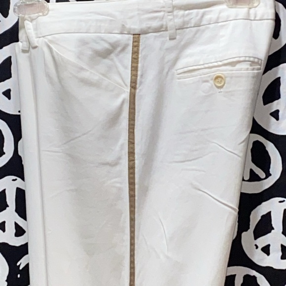 THEORY WHITE WIDE HEM COTTON/LYCRA PANTS SZ 4